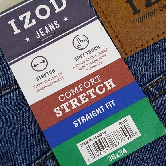 New Izod Jeans Mens 38x34 Straight Stretch - Picture 9 of 15